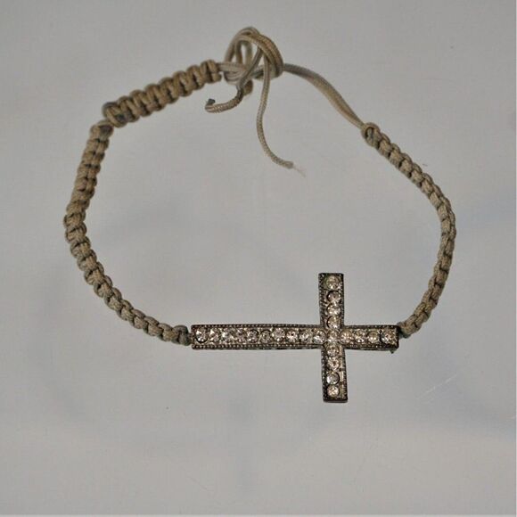 Sideways Cross Wrap Bracelet Adjustable Ties Unisex - Picture 1 of 4